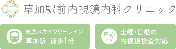 草加駅前内視鏡内科クリニック 東武スカイツリーライン 草加駅 徒歩1分 土曜・日曜の 内視鏡検査対応